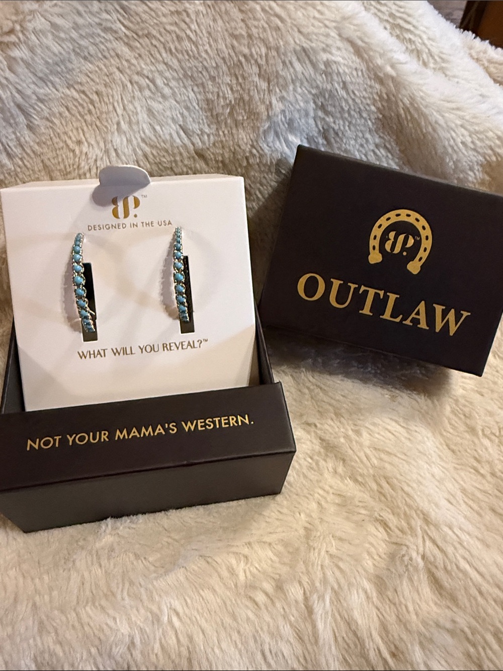 Turquoise Hoop Earrings - Women's Western Jewelry